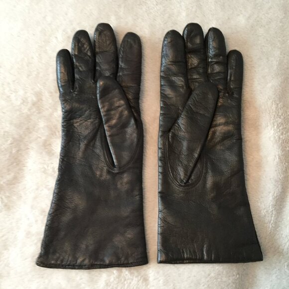 Dark Brown leather gloves sz 6 3/4 - Picture 3 of 8